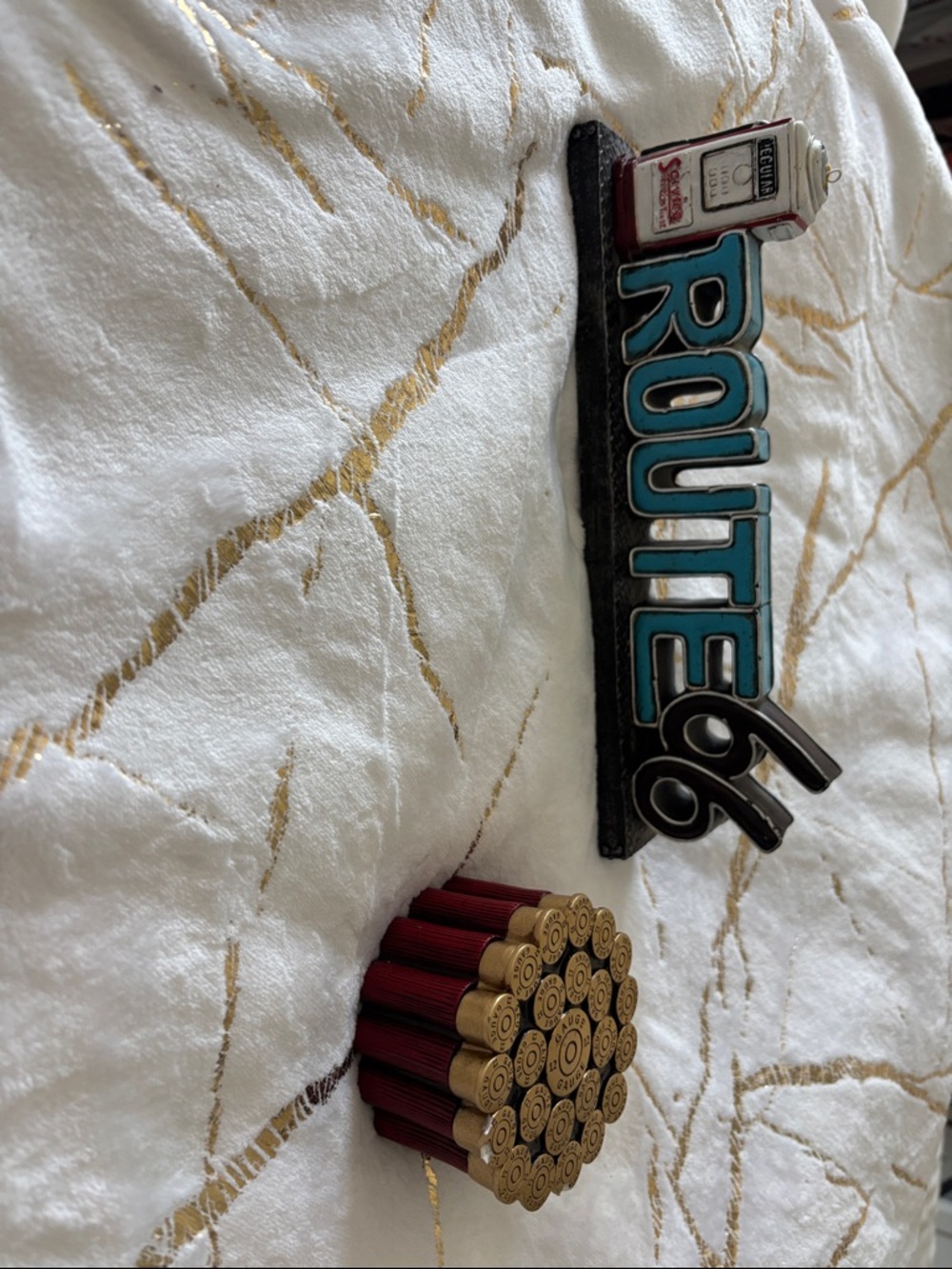 Decorative 12 Gauge Shell Cap Trinket Stack - Gold & Brown